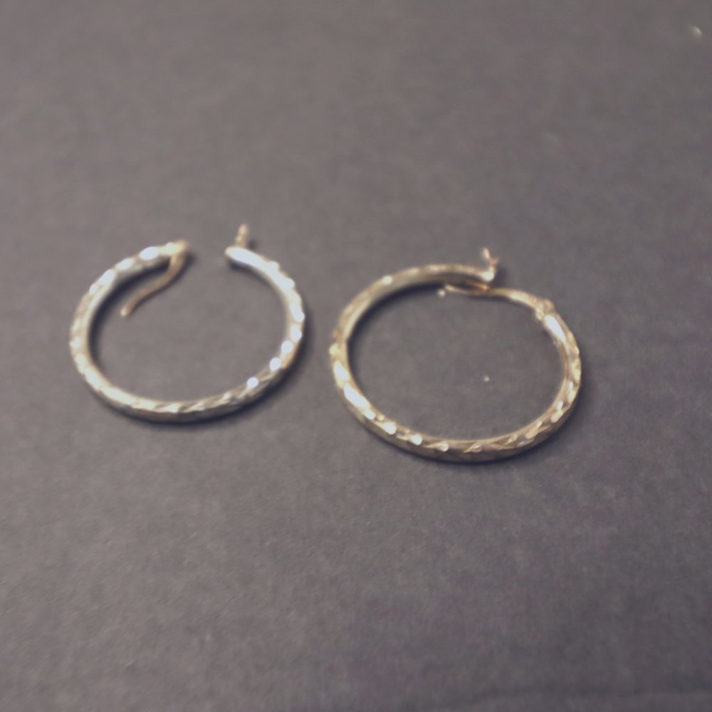 Women's Silver Tone Hoop Earrings Size OS